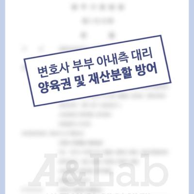 고소득자 변호사부부 아내측 대리하여 양육권과 재산분할 방어 성공